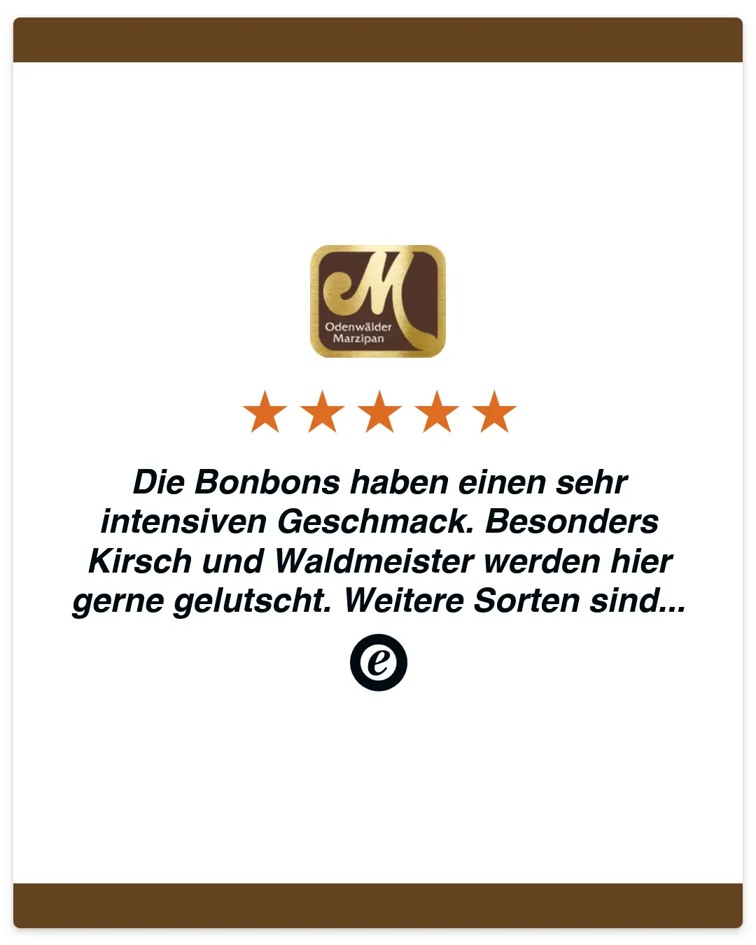 Kundenbewertung 5 Sterne Kirsch und Waldmeister Bonbons
