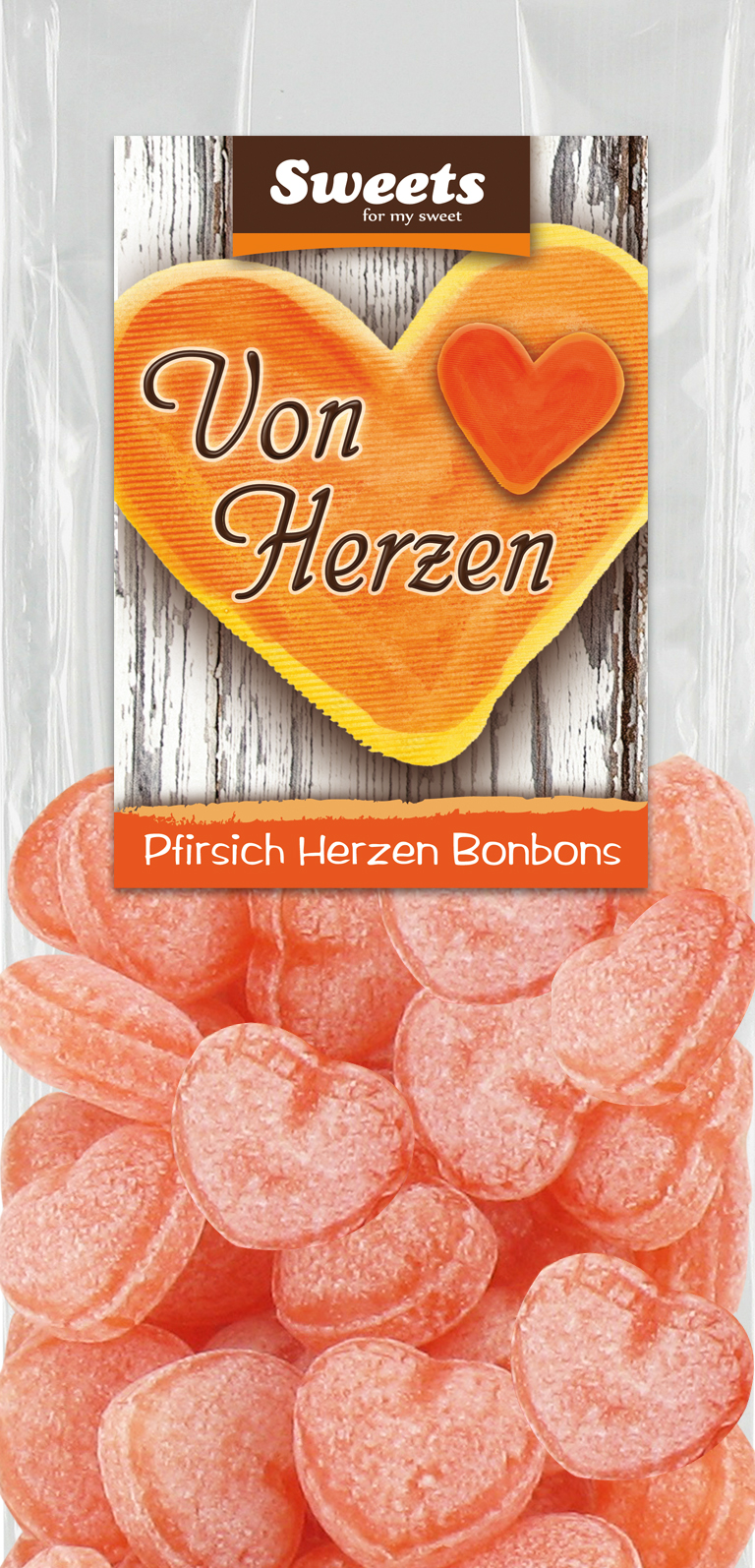 Pfirsich-Herzen Bonbons