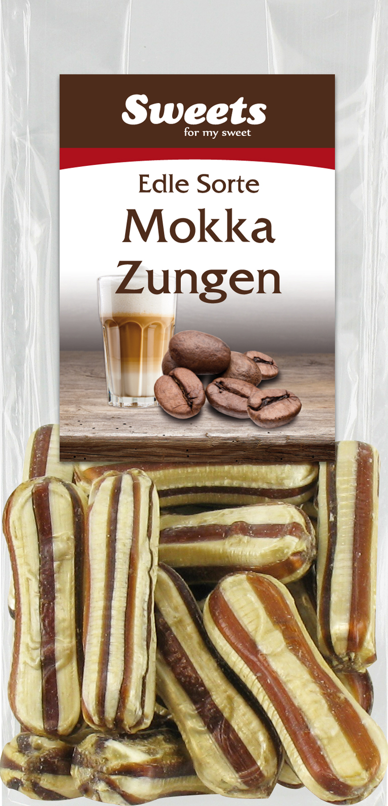 Mokka Zungen mit Schokocremefüllung